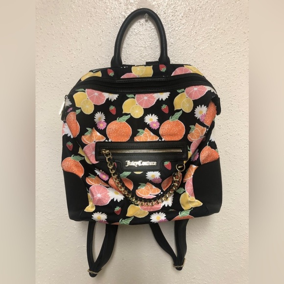 Juicy Couture Black Citrus Forbidden Fruit Backpack - Picture 1 of 13